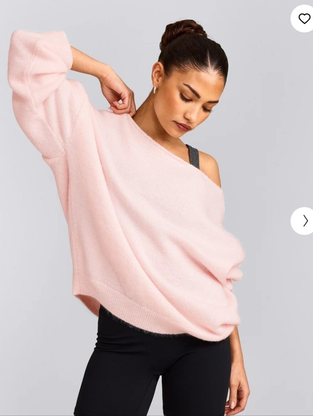 Oner Active Oversized Knit Off-The-Shoulder Sweater- Soft Girl Pink